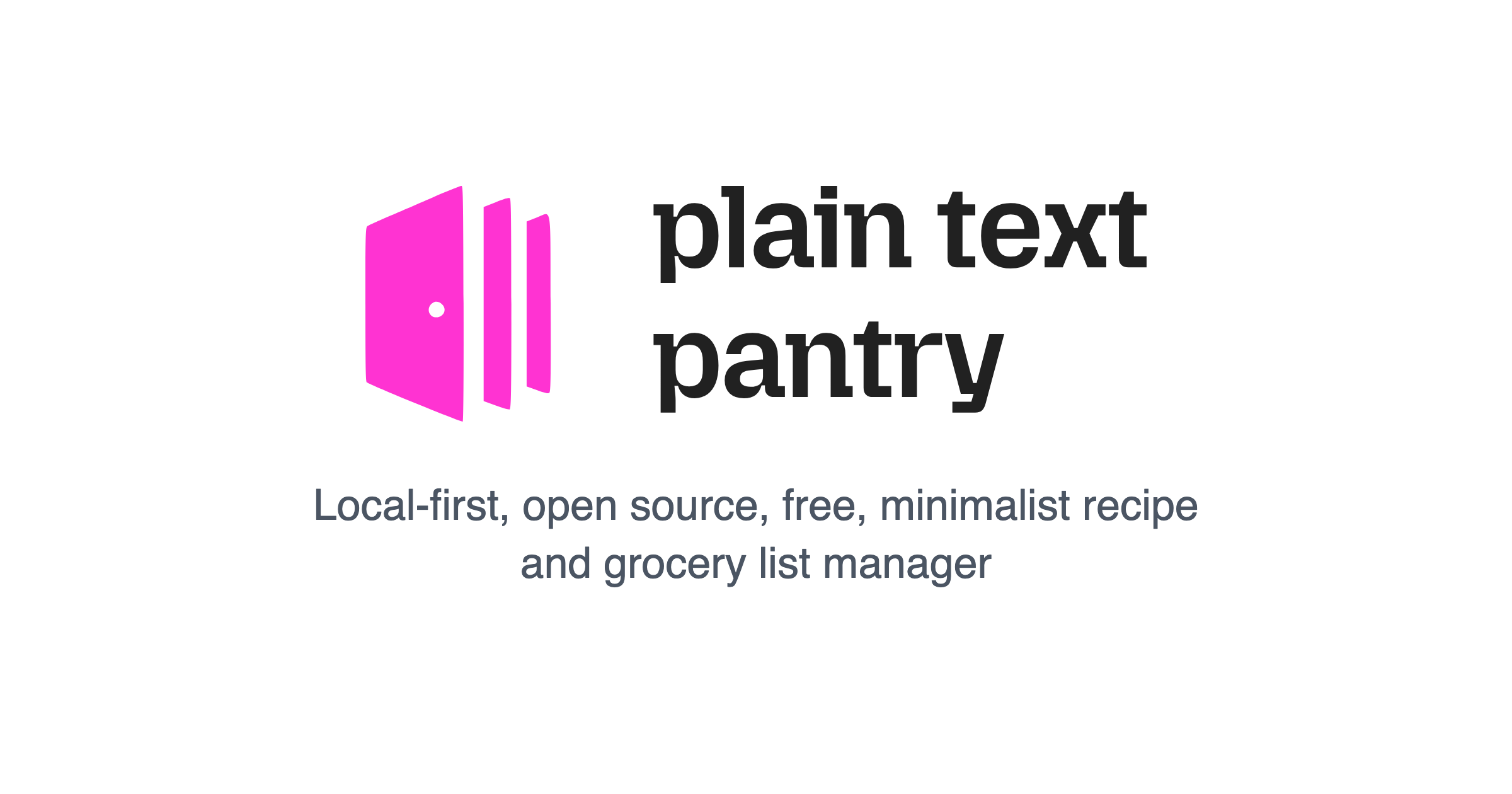 Plaintext pantry: local first, free, minimalist recipe, shopping list and weekly family menu plannin